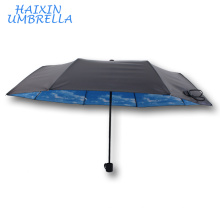 Merchandising Werbegeschenk Großhandel Roman Blue Skies mit weißen Wolken Falten Wind Breaker Regenschirm Yiwu mit Logo Prints